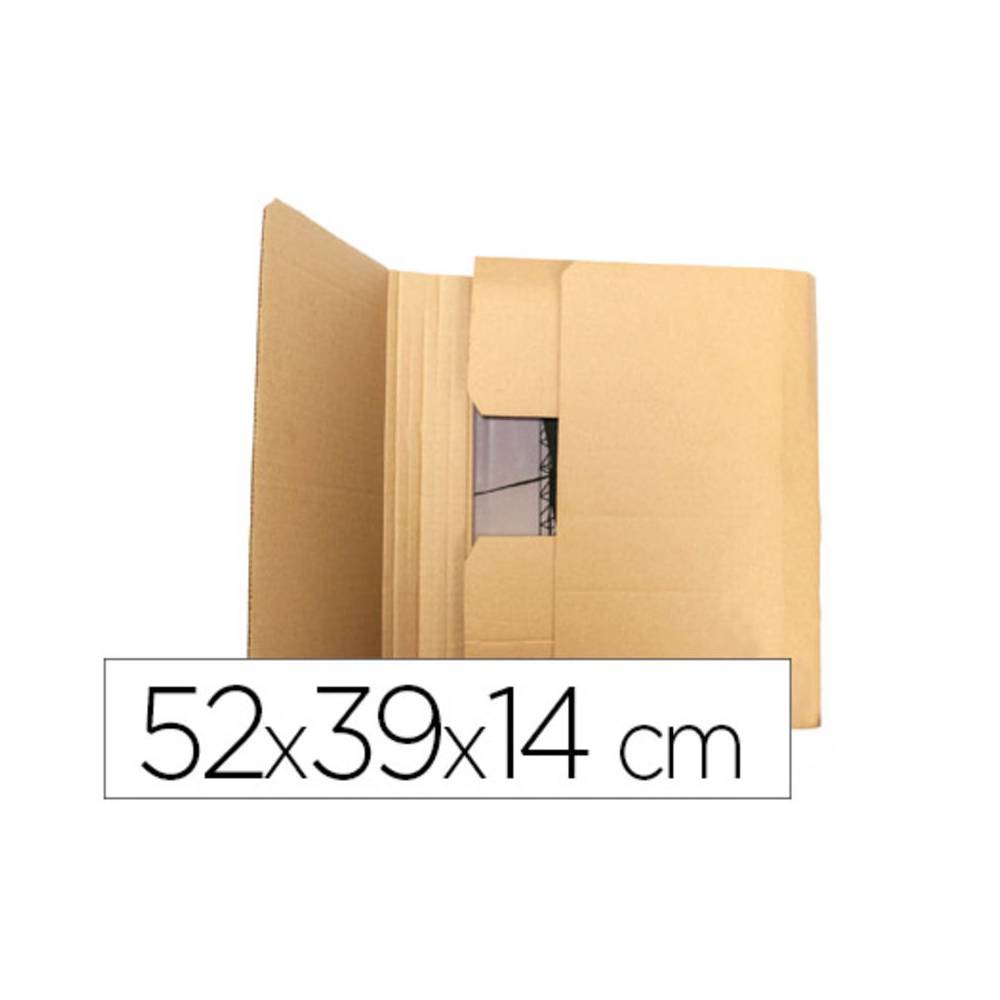 Caja para embalar q-connect libro medidas 520x390x140 mm espesor carton 3 mm