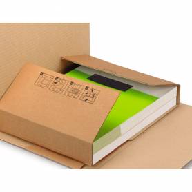 Caja para embalar q-connect libro medidas 400x290x75 mm espesor carton 3 mm