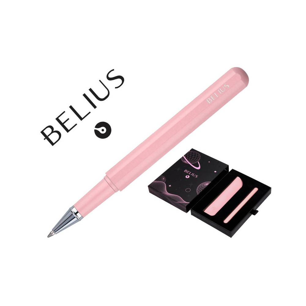 Roller y funda de similpiel belius space b color minimalista rosa tinta azul caja de diseño