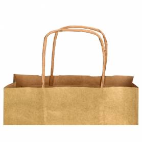 Bolsa kraft q-connect oro asa retorcida 270x120x360 mm