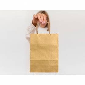 Bolsa kraft q-connect oro asa retorcida 270x120x360 mm