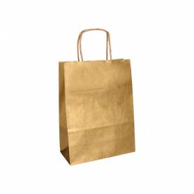 Bolsa kraft q-connect oro asa retorcida 240x100x310 mm