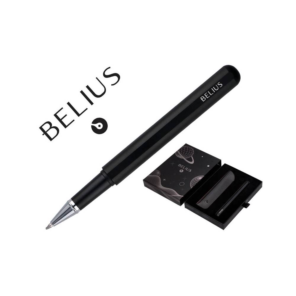 Roller y funda de similpiel belius space b color minimalista negro tinta azul caja de diseño