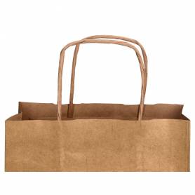 Bolsa kraft q-connect natural asa retorcida 270x120x360 mm