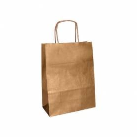 Bolsa kraft q-connect natural asa retorcida 240x100x310 mm