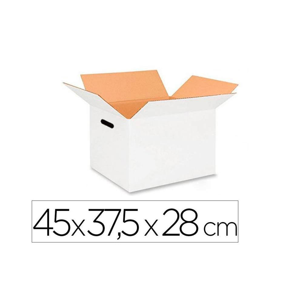 Caja para embalar q-connect blanca con asas doble canal 450x280 mm