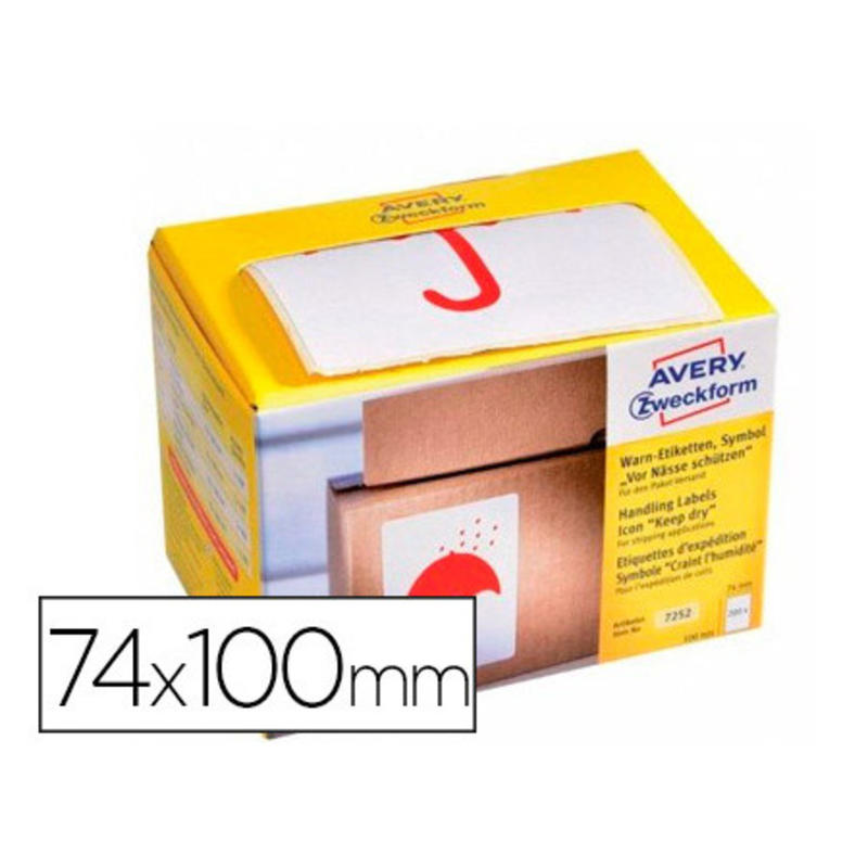 Etiqueta adhesiva avery mantener seco 74x100 mm rollo de 200 unidades