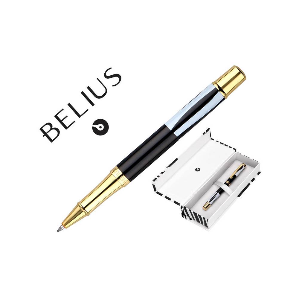 Roller belius dualita cuerpo blanco color negro tinta negra caja de diseño