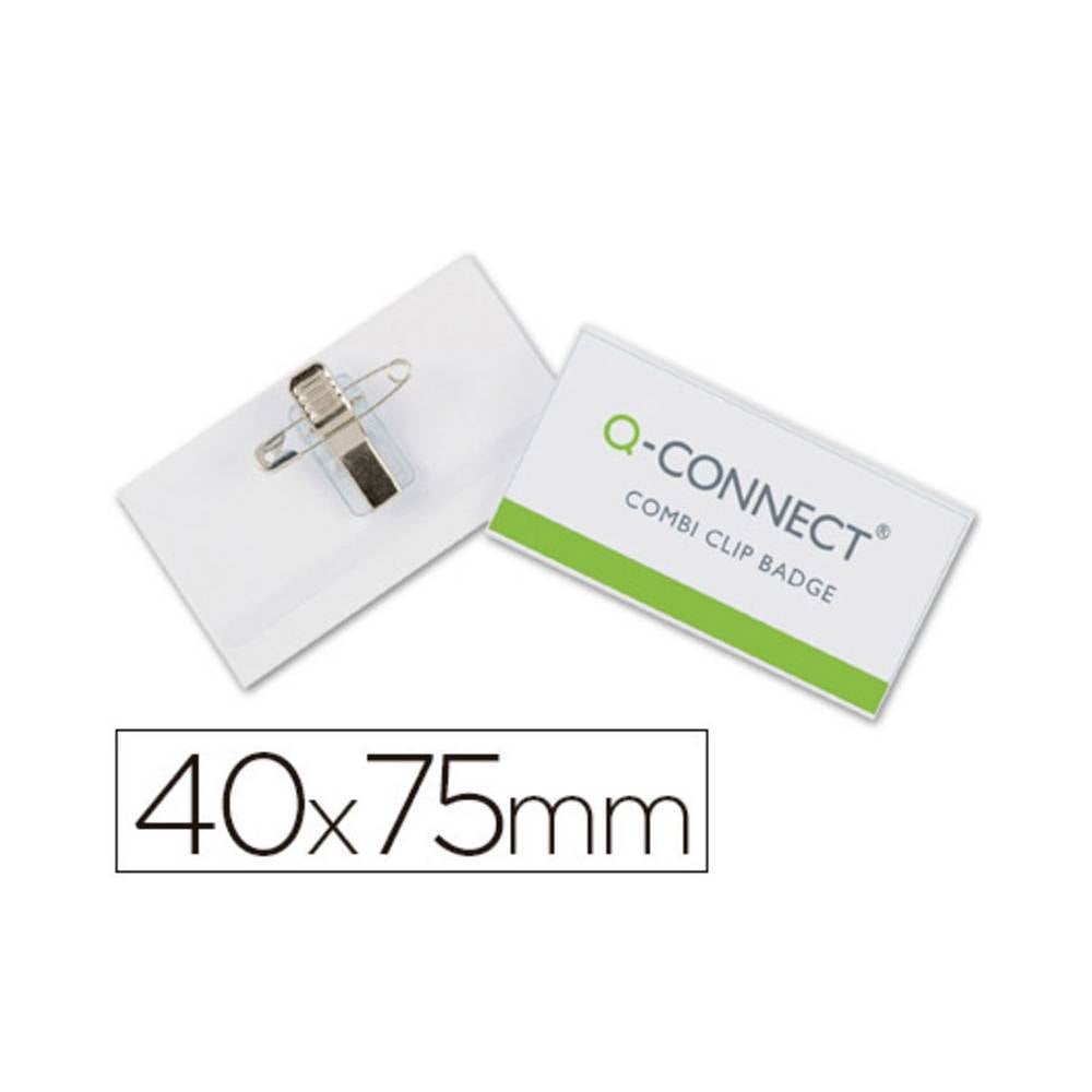 Identificador q-connect con pinza e imperdible kf17457 40x75 mm