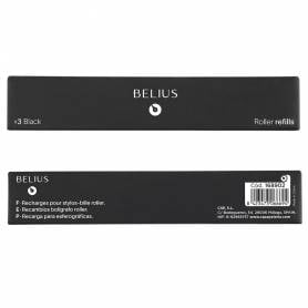 Recambio roller belius negro 0,7 mm caja 3 unidades