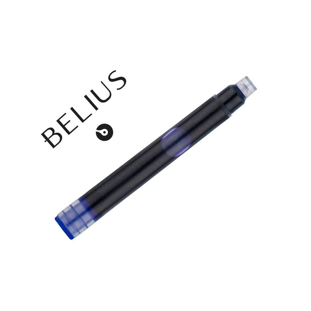 Tinta estilografica belius azul caja 6 cartuchos