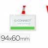 Identificador q-connect kf03303 con cordon plano rojo y apertura lateral 94x60 mm - KF03303