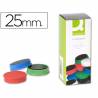 Imanes para sujecion q-connect ideal para pizarras magneticas25 mm colores surtidos caja de 10 unidades - KF02643