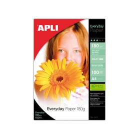 Papel fotografico apli glossy din a4 pack 100 hojas de 180 gr