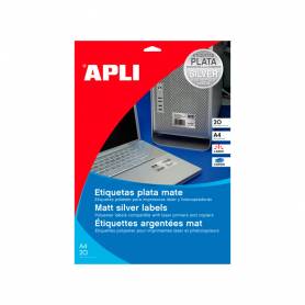 Etiqueta adhesiva apli 10071 metalizada tamaño 210x297 mm para fotocopiadora laser caja 20 hojas