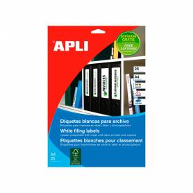 Etiqueta adhesiva apli 1233 tamaño 190x61 mm para fotocopiadora laser ink-jet caja 25 hojas con 100