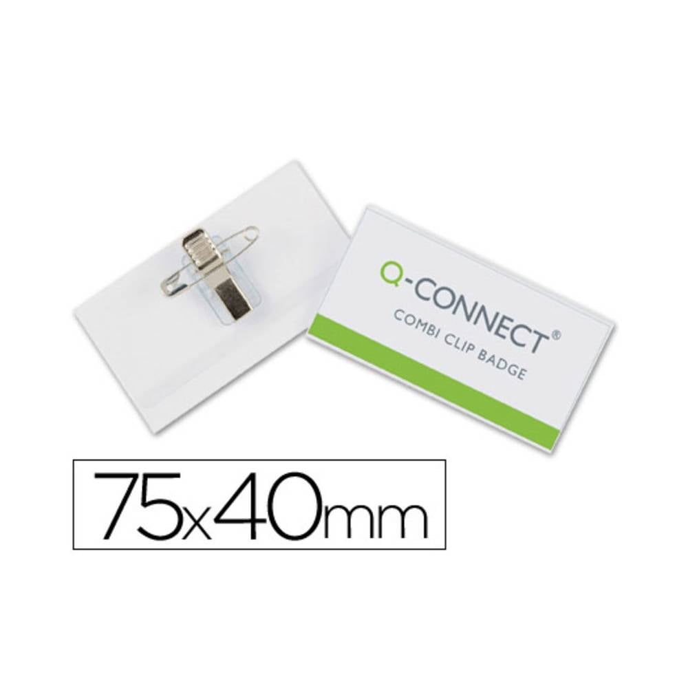 Identificador q-connect con pinza e imperdible kf01568 40x75 mm