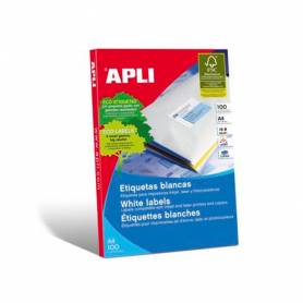 Etiqueta adhesiva apli 1281 tamaño 210x297 mm fotocopiadora laser ink-jet caja con 100 hojas din a4