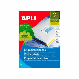 Etiqueta adhesiva apli 1273 tamaño 70x37 mm fotocopiadora laser ink-jet caja con 100 hojas din a4