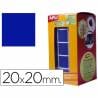 Gomets autoadhesivos cuadradas 20x20 mm azul rollo de 1770 unidades