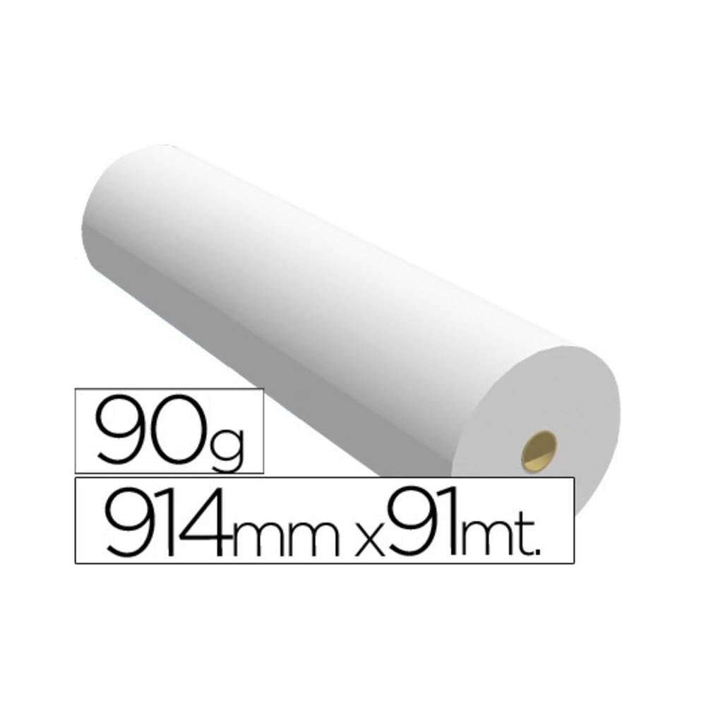 Papel reprografia para plotter 914mmx91mt 90gr impresion ink-jet