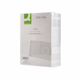 Caja dvd q-connect transparente pack de 5 unidades