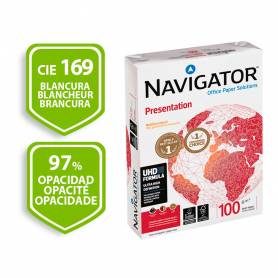 Papel fotocopiadora navigator din a4 100 gramos papel multiuso ink-jet y laser paquete de 500 hojas