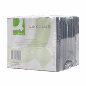 Caja de cd q-connect slim -con interior negro -pack de 25 unidades