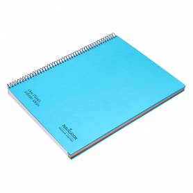 Cuaderno espiral navigator a4 micro tapa forrada 120h 80gr horizontal 5 banda 4 taladros color celeste