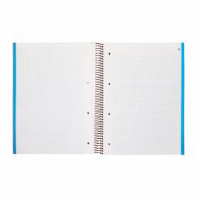 Cuaderno espiral navigator a4 micro tapa forrada 120h 80gr cuadro 5mm 5 bandas 4 taladros color rosa