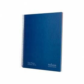 Cuaderno espiral navigator a4 micro tapa forrada 120h 80gr cuadro 5mm 5 bandas 4 taladros color azul marino