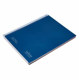 Cuaderno espiral navigator a4 micro tapa forrada 120h 80gr cuadro 5mm 5 bandas 4 taladros color azul marino