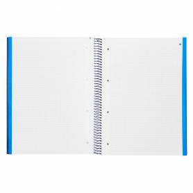 Cuaderno espiral navigator a4 micro tapa forrada 120h 80gr cuadro 5mm 5 bandas 4 taladros color azul marino