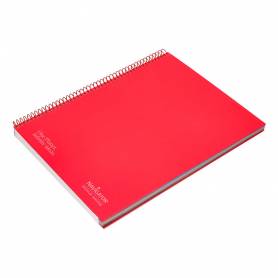 Cuaderno espiral navigator a4 micro tapa forrada 120h 80gr cuadro 5mm 5 bandas 4 taladros color rojo