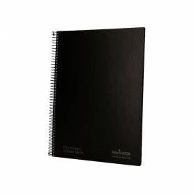 Cuaderno espiral navigator a4 micro tapa forrada 80h 80 gr cuadro 5mm 1 banda color negro