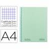 Cuaderno espiral navigator a4 micro tapa forrada 80h 80gr cuadro 5mm 1 banda color menta - NA12