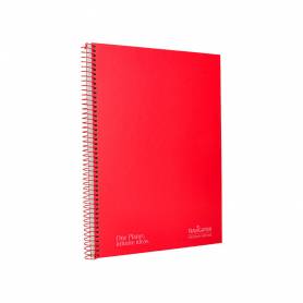 Cuaderno espiral navigator a4 micro tapa forrada 80h 80gr cuadro 5mm 1 banda color rojo