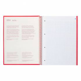 Cuaderno espiral navigator a4 micro tapa forrada 80h 80gr cuadro 5mm 1 banda color rojo