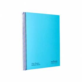 Cuaderno espiral navigator a4 micro tapa forrada 80h 80gr cuadro 5 mm 1 banda color celeste