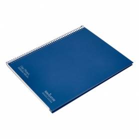 Cuaderno espiral navigator a4 micro tapa forrada 80h 80gr cuadro 5mm una banda color azul marino