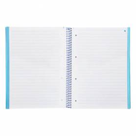 Cuaderno espiral navigator a4 micro tapa forrada 80h 80gr horizontal 1 banda color celeste