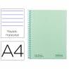 Cuaderno espiral navigator a4 micro tapa forrada 80h 80gr horizontal 1 banda color menta - NA21