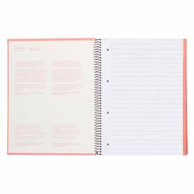 Cuaderno espiral navigator a4 micro tapa forrada 80h 80gr horizontal 1 banda color coral