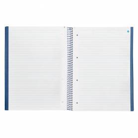 Cuaderno espiral navigator a4 micro tapa forrada 80h 80gr horizontal 1 banda color azul marino