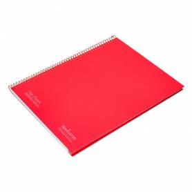 Cuaderno espiral navigator a4 micro tapa forrada 80h 80gr horizontal 1 banda color rojo