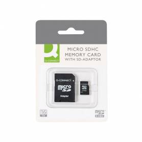 Memoria sd micro q-connect flash 16 gb clase 6 con adaptador