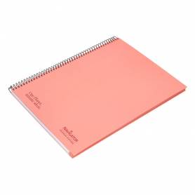 Cuaderno espiral navigator a4 tapa dura 80h 80gr cuadro 4mm con margen coral