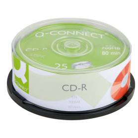 Cd-r q-connect capacidad 700mb duracion 80min velocidad 52x bote de 25 unidades