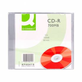 Cd-r q-connect capacidad 700mb duracion 80min velocidad 52x caja slim