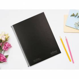 Cuaderno espiral navigator a4 tapa dura 80h 80gr horizontal con margen negro